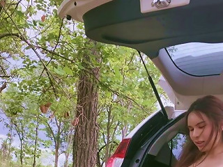 Hot Ladyboy Sex In The Back Of A Car With Huge Cumshots